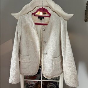 Talbots Cream Textured Jacket